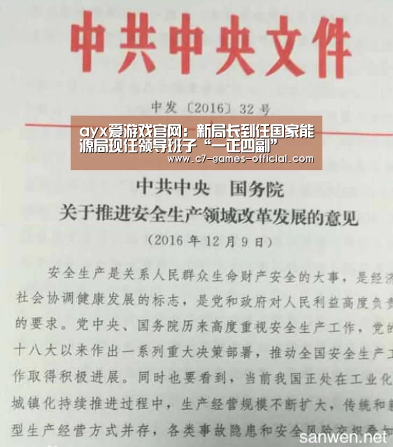 ayx爱游戏官网:新局长到任国家能源局现任领导班子“一正四副”(图4) ayx爱游戏官网
